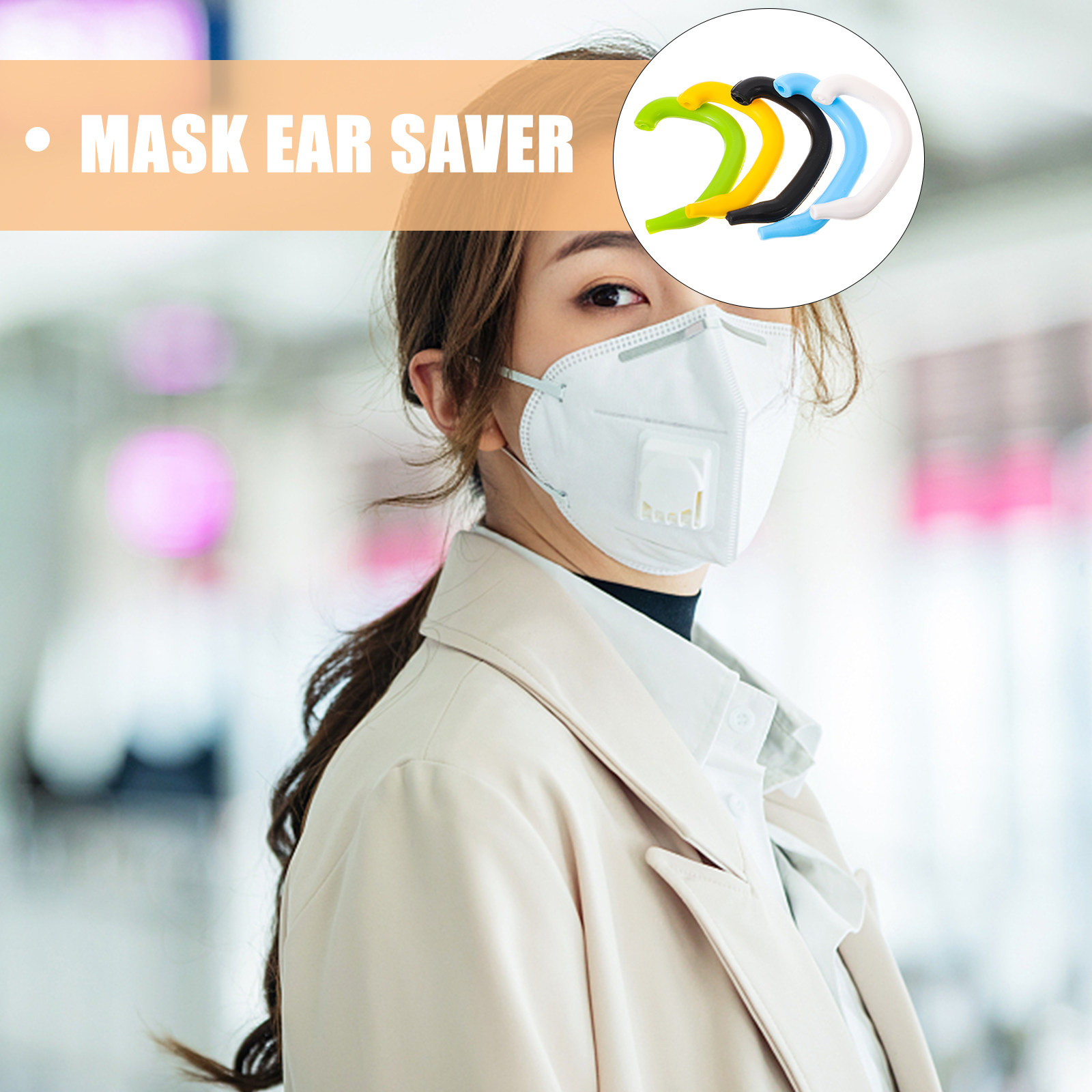 Mask Ear Saver Strap - 5 قطع من أغطية الأذن السيليكونية