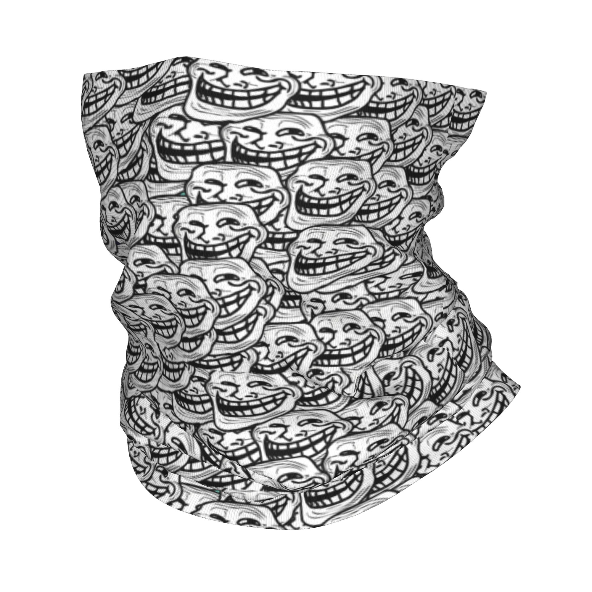 Neck Gaiter Face Cover - مضحك أنيمي ترول وجه كويست فيديو