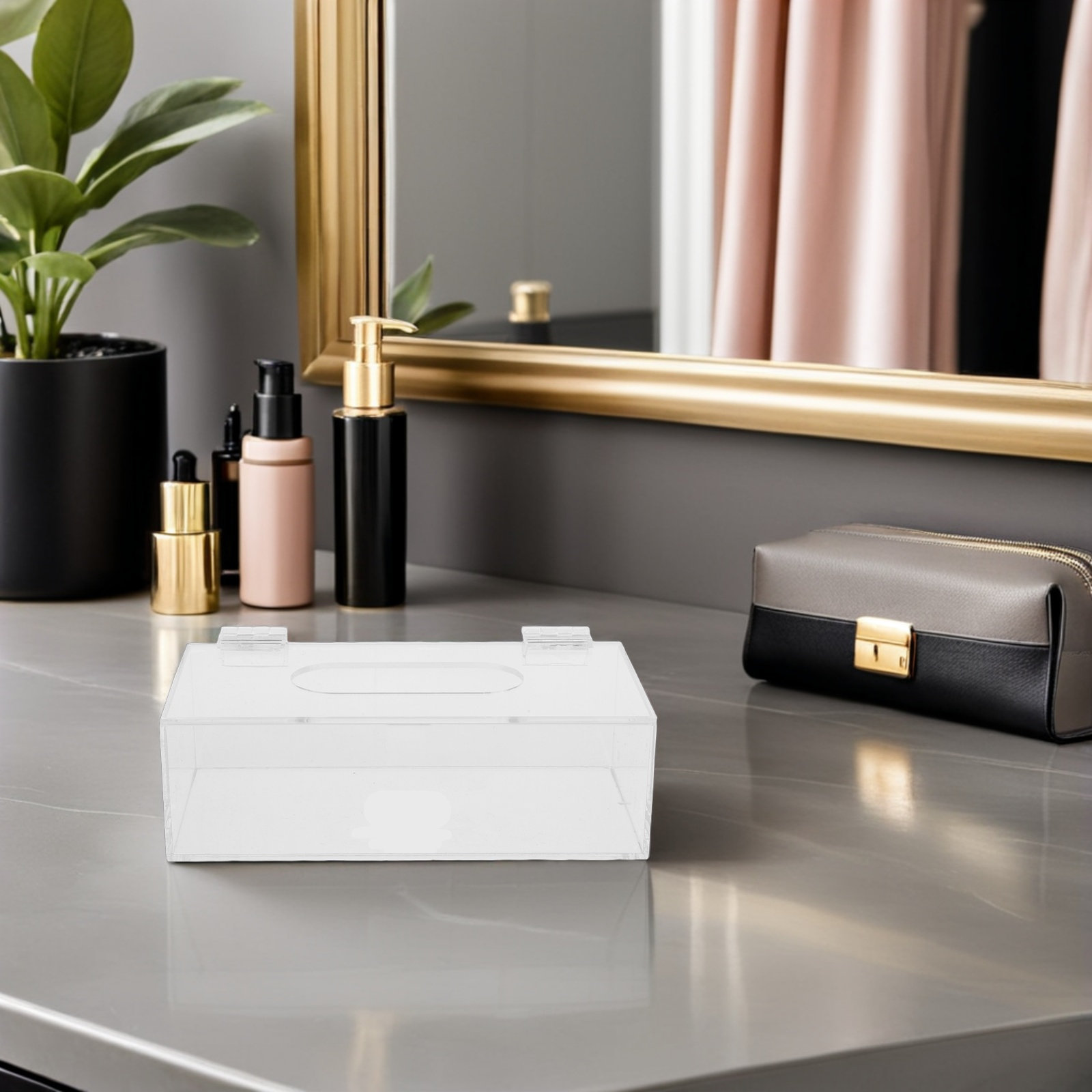 Face Mask Storage Box - صندوق تخزين شفاف من الأكريليك لأقنعة