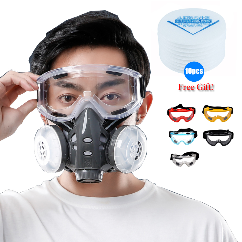 Kn95 Respirator Mask - نصف الوجه قناع الغبار نظارات السلامة