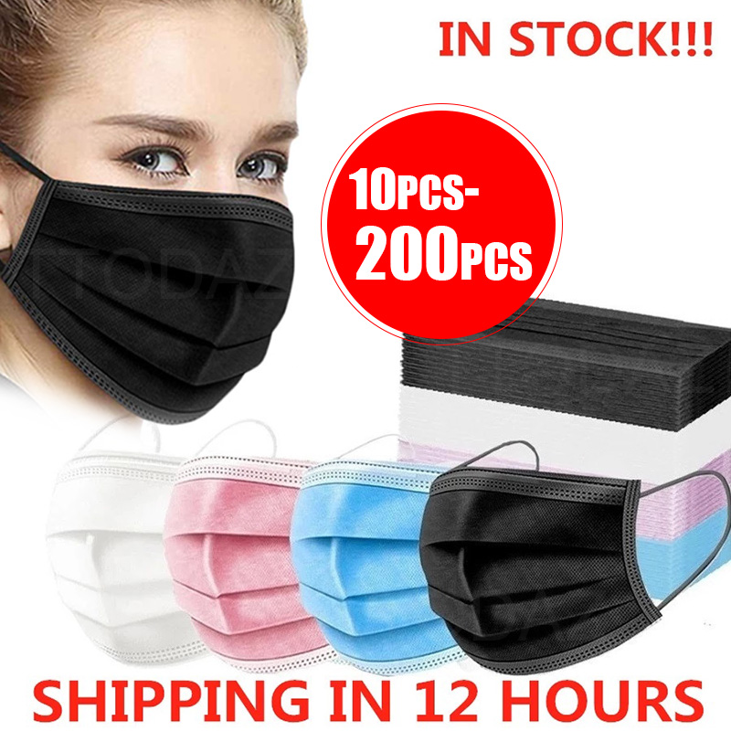 Disposable Mask Blue - 10/50/100/200 قطعة قناع غير قابل لإعادة