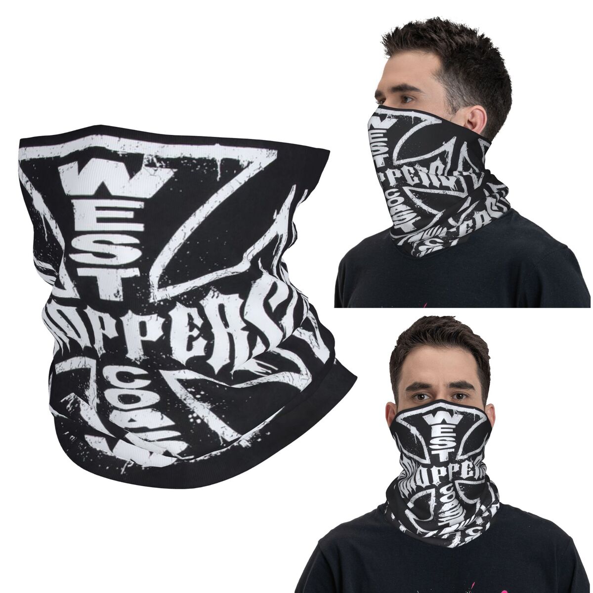 Neck Gaiter Face Cover - الساحل الغربي الحديد الصليب المروحيات باندانا