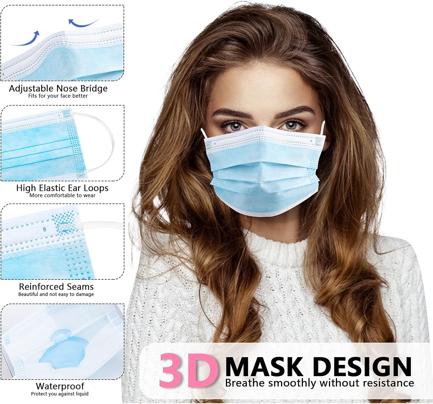100 قطعة قناع واقٍ أزرق يمكن ا - مراجعة Disposable Mask Blue وسعره