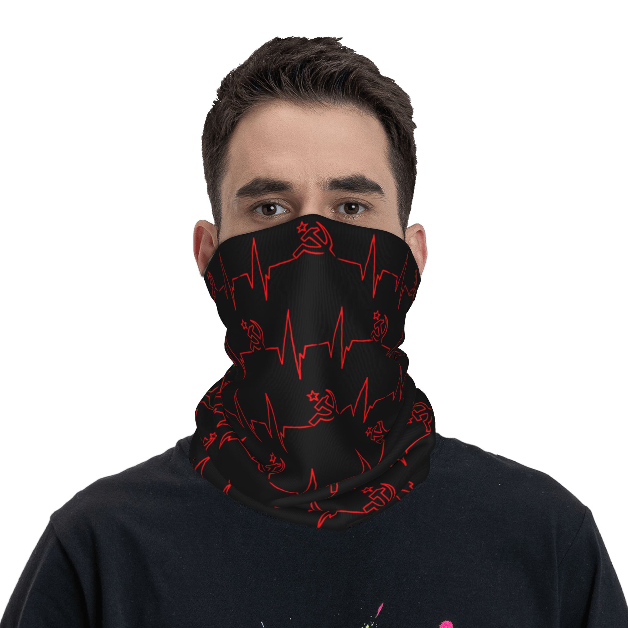 مخصص نبضات القلب العلم الروسي  - مراجعة Neck Gaiter Face Cover وسعره
