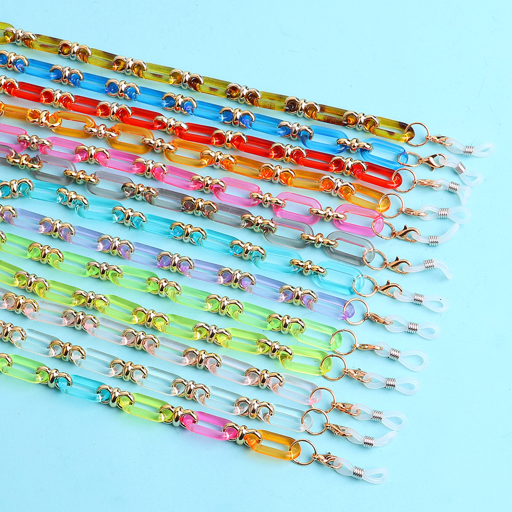 الملونة شفافة ربط نظارات أكريل - مراجعة Mask Chain Holder وسعره