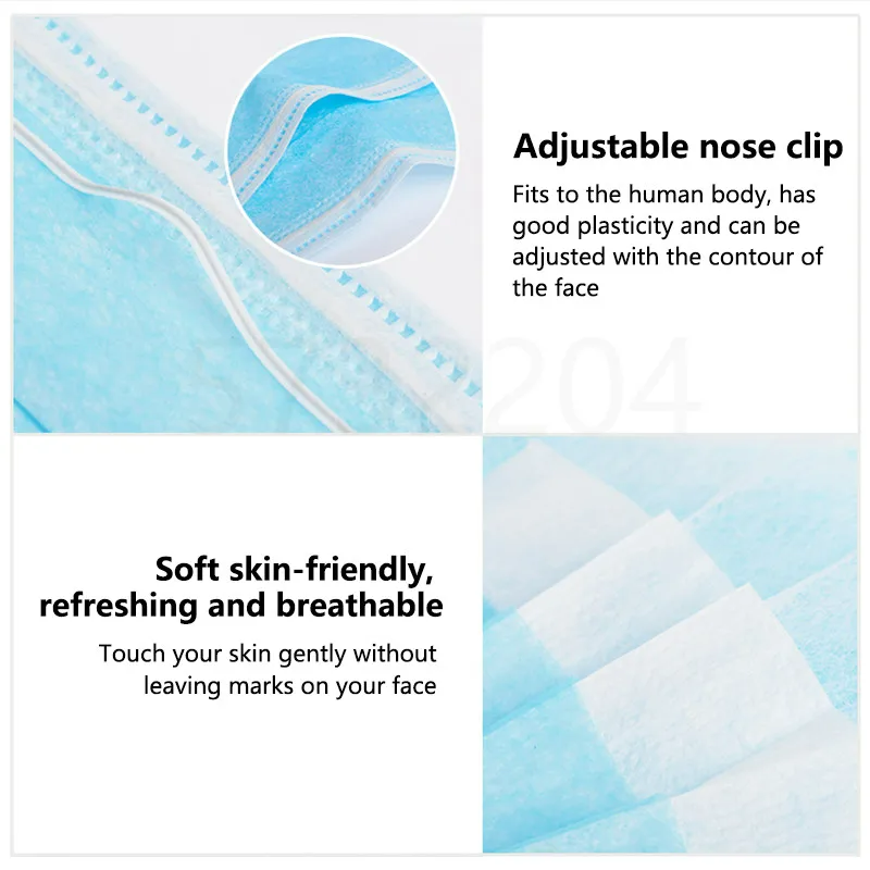 100/200 قطعة من أقنعة النيباه  - مراجعة Disposable Surgical Mask وسعره