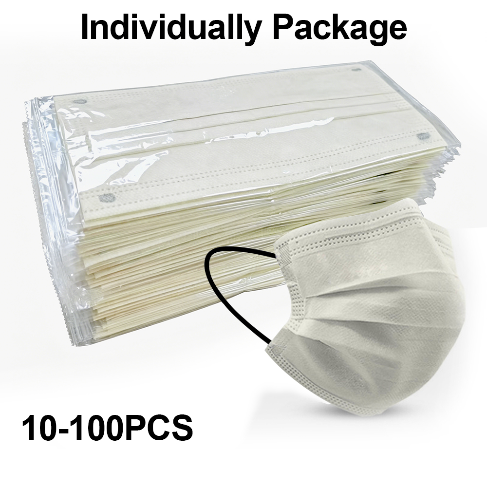 10-100 قطعة من أقنعة الوجه الم - مراجعة Disposable Mask Blue وسعره