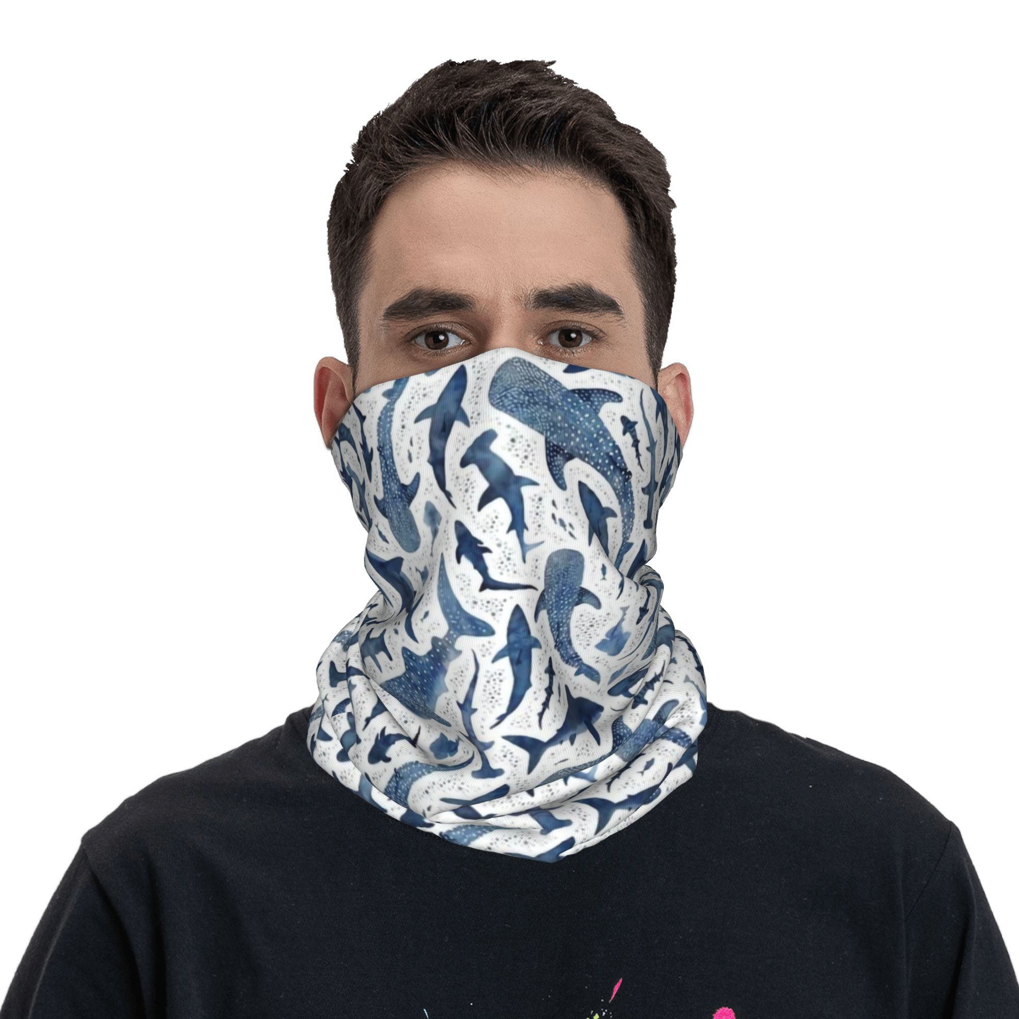 مخصص الأزرق المائية القرش باند - مراجعة Neck Gaiter Face Cover وسعره