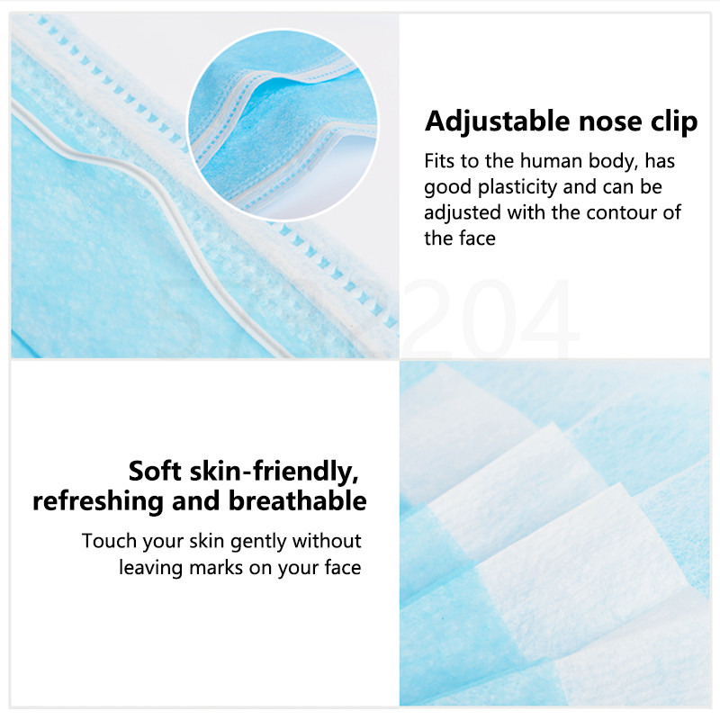 10/50/100/200 قطعة قناع غير قا - مراجعة Disposable Mask Blue وسعره