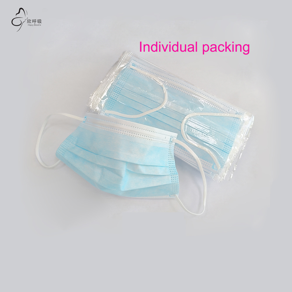 100 قطعة من أقنعة الوجه التي ت - مراجعة Disposable Mask Blue وسعره