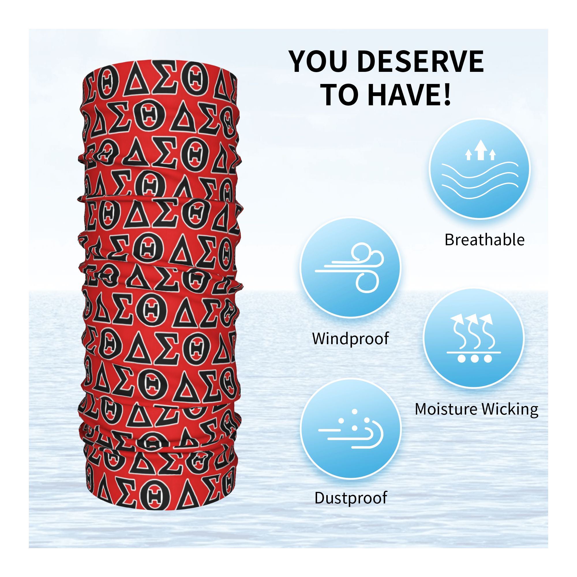 مخصص دلتا سيجما ثيتا نادي نسائ - مراجعة Neck Gaiter Face Cover وسعره