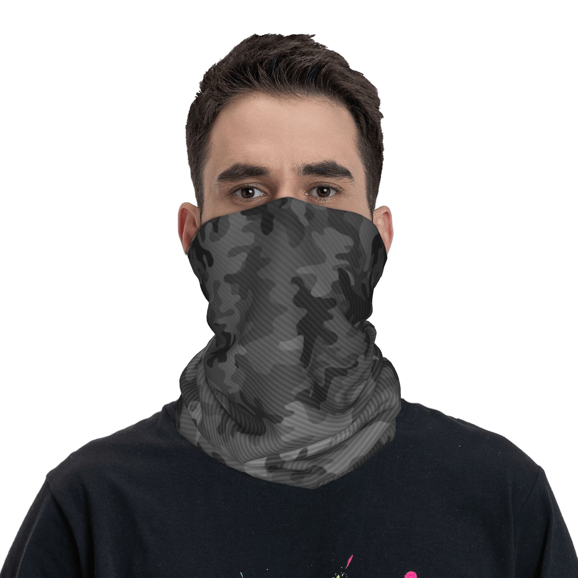 مخصص الكربون كامو باندانا الرق - مراجعة Neck Gaiter Face Cover وسعره